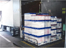 Products delivered in reusable containers