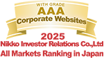 WITH GRADE AAA Corporate Websites 2025 Nikko Investor Relations Co.,Ltd. Ranking in all listed companies in Japan