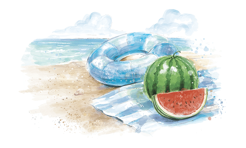 海水浴のイラスト