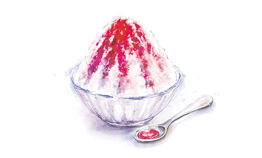 天然かき氷のイラスト