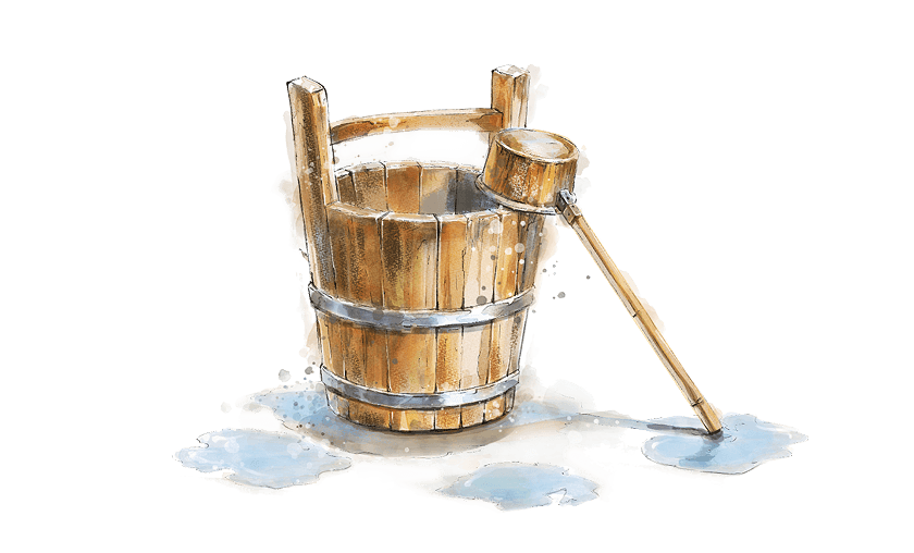 打ち水のイラスト