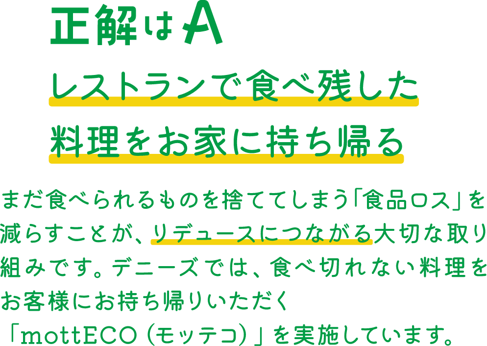 正解はBのReduce(リデュース)