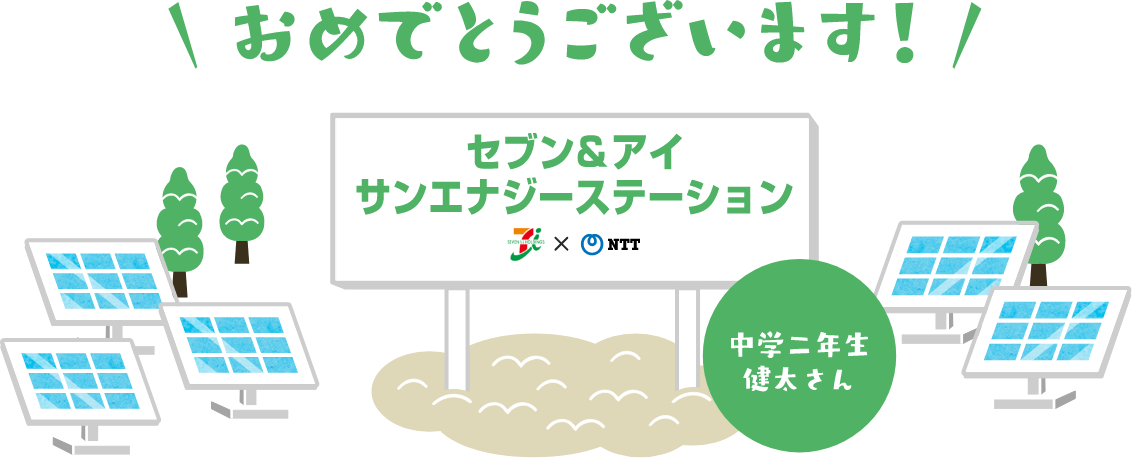 おめでとうございます！【セブン＆アイ サンエナジーステーション】中学二年生 健太さん